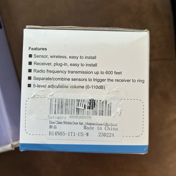 Door🚪Chime, Satisure Wireless Door🚪Open Contact Sensor Alarm🚨Chime 600 FT - Picture 3 of 8
